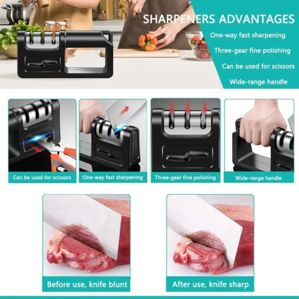 ที่ลับมีด อุปกรณ์ลับมีด หินลับมีด แท่นลับมีด 4in1 ลับได้ 3 ระดับ knife sharpener ถูกที่สุด ดีที่สุด รูปที่ 2