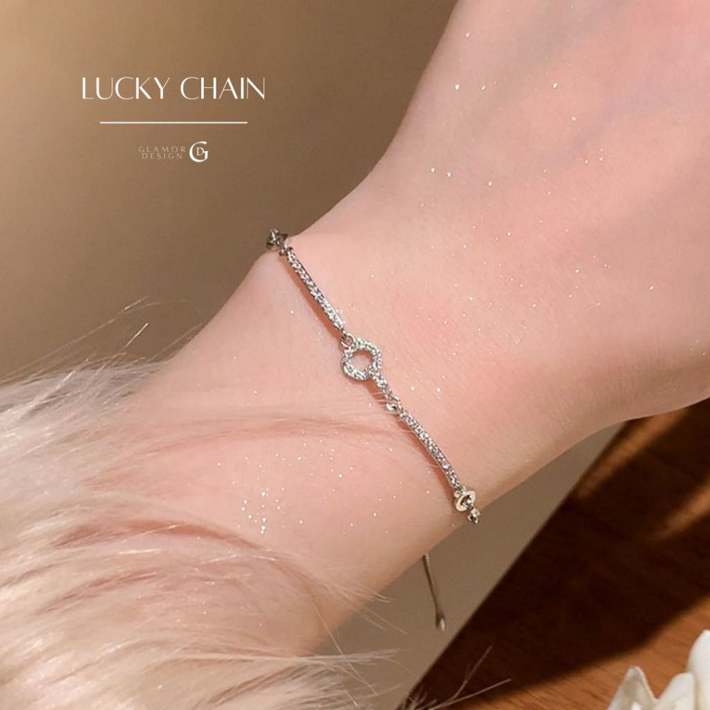 GLAMOR✨สร้อยข้อมือ Lucky Chain กำไลเงิน วาเลนไทน์ กําไลนําโชค กําไลสวยๆ กำไลเพชร สร้อยข้อมือเพชร