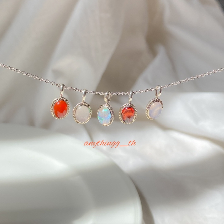 anythingg_th|สร้อยพร้อมจี้ทรงไข่ Canelian|Garnet|Rose|Opal|Lavender