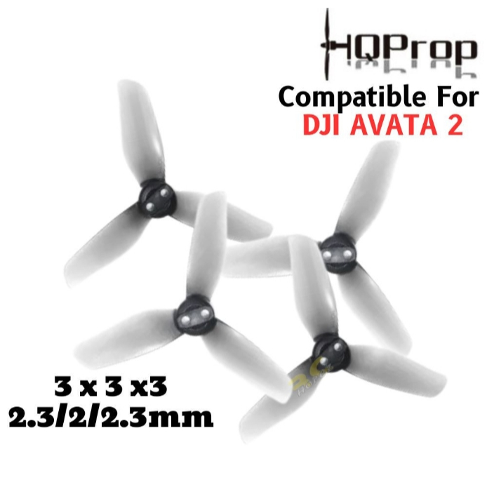 [ใบพัดโดรน 3นิ้ว AVATA2] HQProp 3X3X3 for Avata 2 Grey (2CW+2CCW)-Poly Carbonate 1ถุง 4ใบ เสียงเงียบกว่าเดิม