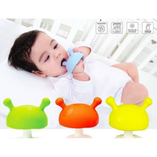 Mombella หมากฝรั่งเห็ดขนาดเล็ก Anti Eating Magic Stick Baby สามารถปรุงอาหารได้ ซิลิโคน ไทยแท้ 100% silicone teether