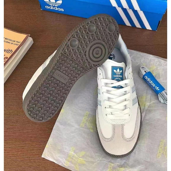 （ของแท้ 100 %）💯adidas originals Samba OG ID2055 สีเบจฟ้า