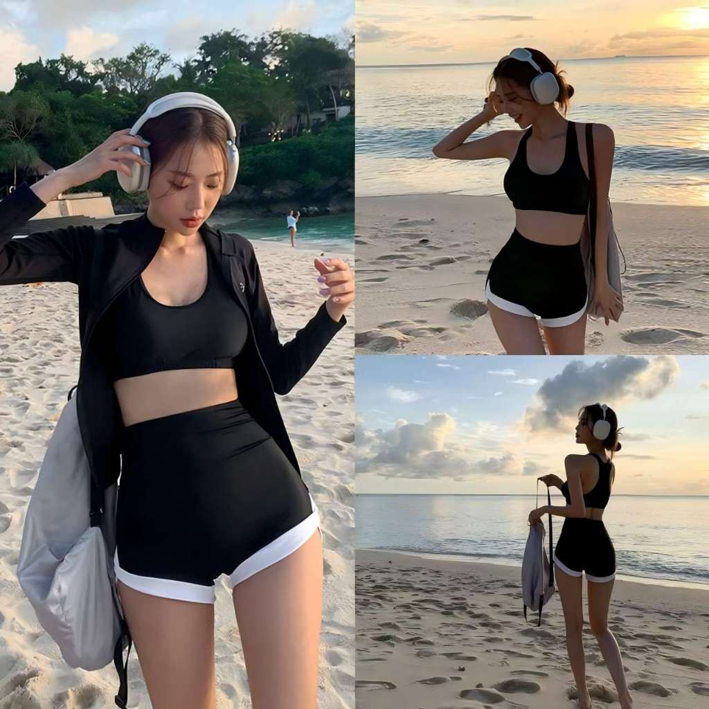 Swift Braชุดว่ายน้ำแฟชั่น ชุดว่ายน้ํา 3 ชิ้น สไตล์สปอร์ต