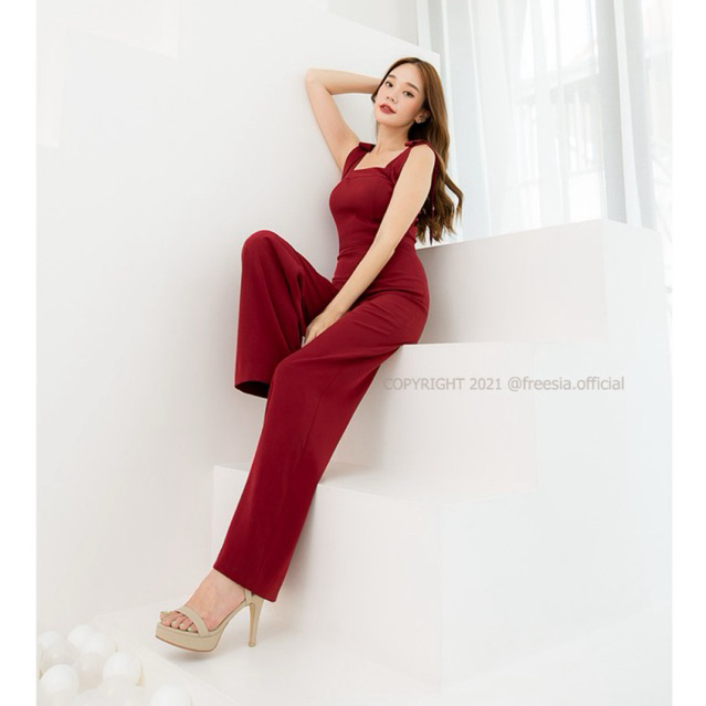 Hyacinth Jumpsuit (Matte Red Wine)