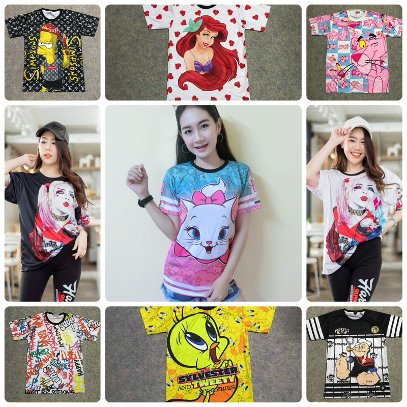 เสื้อลายการ์ตูน size L