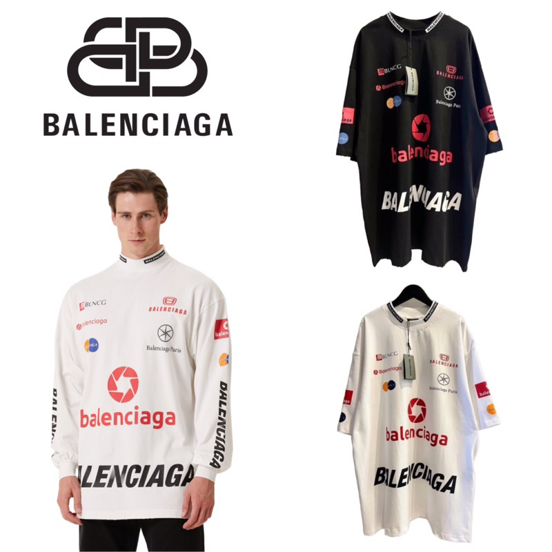 เสื้อแขนยาว Balenciaga Top League Print Oversized T-Shirt