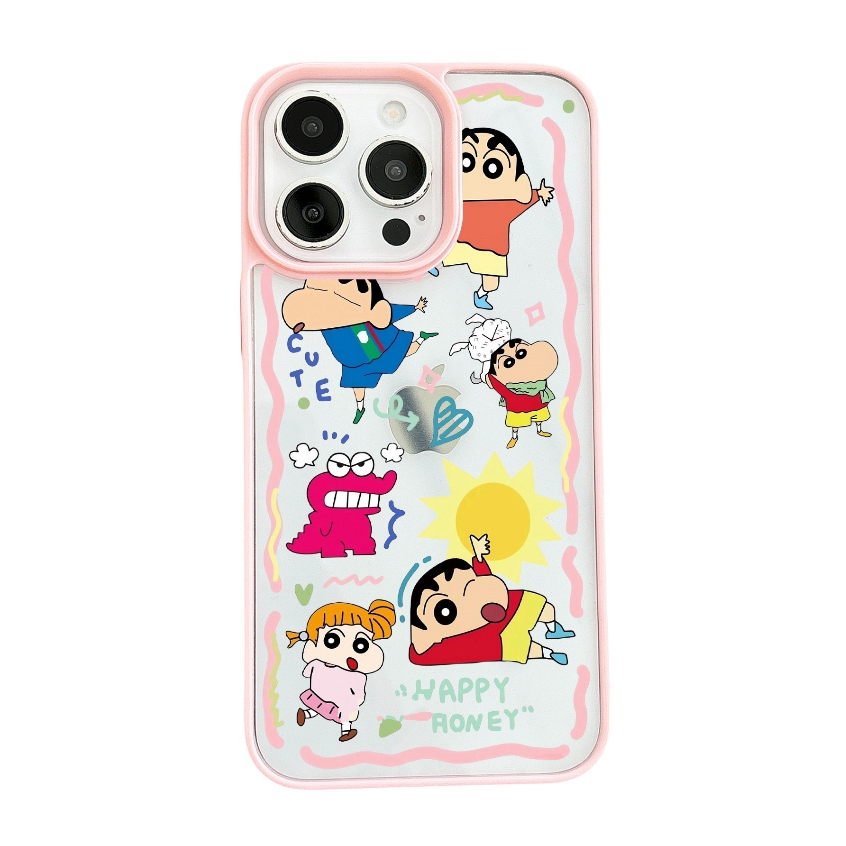 ซื้อ1แถม1 เครยอนชินจัง Shinchan ใช้กับ เคสไอโฟน11 13 16pro 14pro 15 pro max XR 12 โปร่งใส เคส 7P 8P พสัส X 14plus