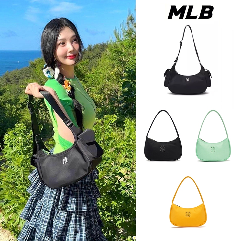 จัดส่งจากกรุงเทพ ของแท้ เป๋าสะพายไหล่MLB JACQUARD MONOGRAM UNISEX HOBO BAG