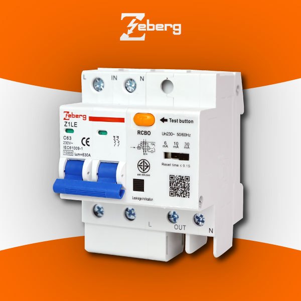 เบรกเกอร์ RCBO โมดูล กันดูด Z1LE Zeberg แบบยุโรป ป้องกันไฟเกินและไฟรั่ว ทนทาน