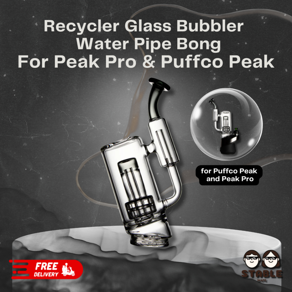 (Delivery 24 H.) Recycler Glass Bubbler Water Bong For Peak Pro & Puffco Peak