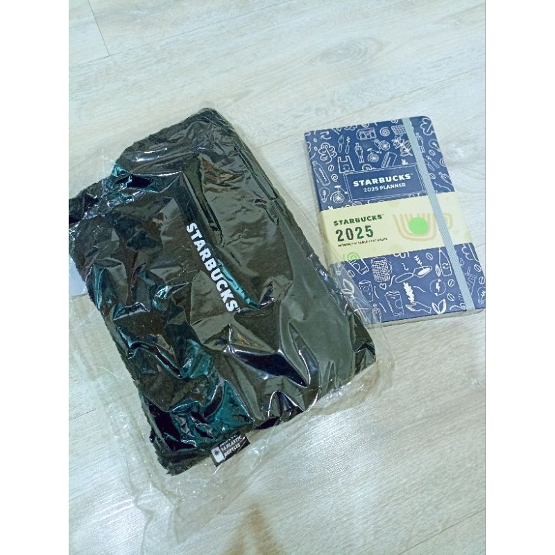 สมุด plan year 2025 starbucks + กระเป๋า