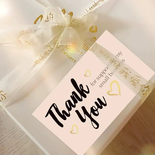 THANK YOU CARD การ์ดขอบคุณ สำหรับร้านค้า แทนคำขอบคุณ บรรจุ50ใบ/แพคกระดาษแข็ง พร้อมส่ง🇹🇭