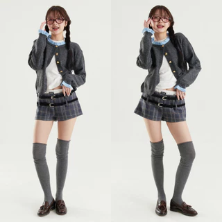 (พร้อมส่ง)Bemingshorts029(XS-4XL) - Belted check กางเกงขาสั้นลายสก๊อตสุดชิค มาพร้อมดีเทลสายเข็มขัด 2 ชั้น