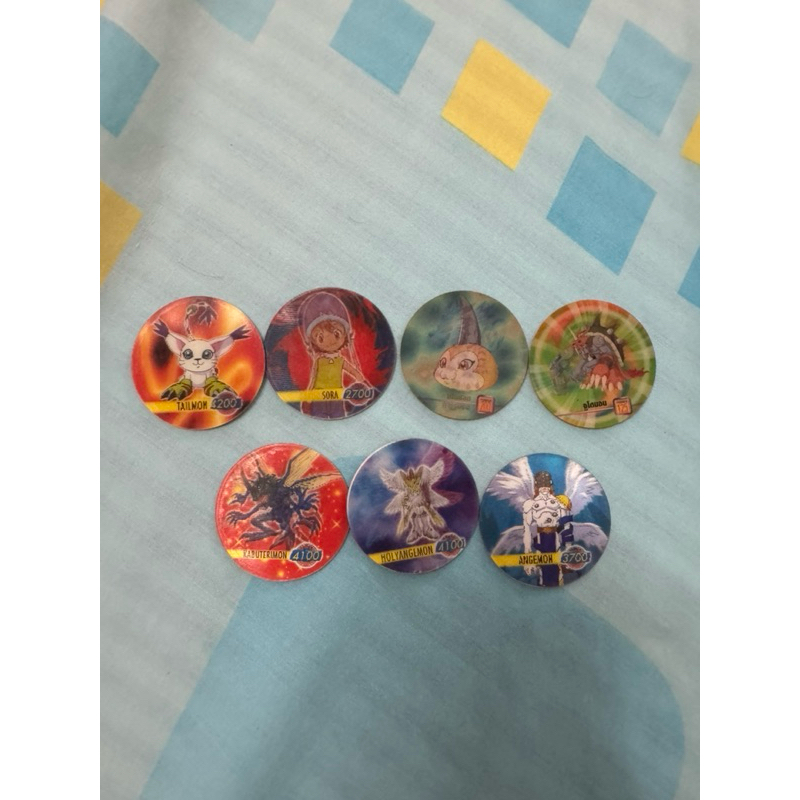 เหรียญทาโซ่ ดิจิมอน 3D Digimon แถมมากับขนม bento ยุค90 ไม่แยก7ชิ้น