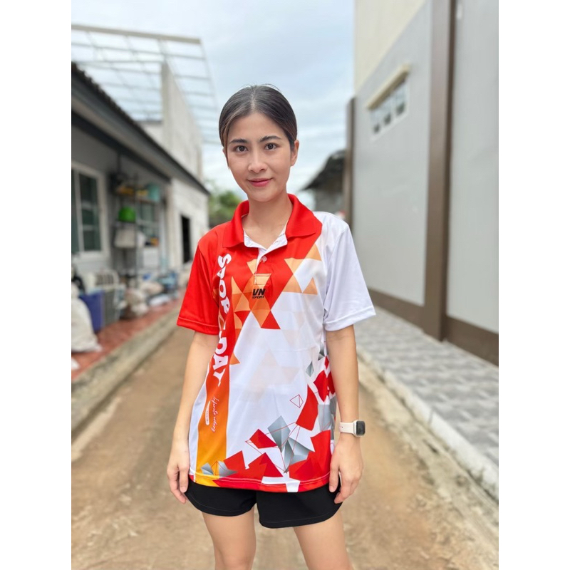เสื้อกีฬาคอปกผ้านิ่มใส่สบาย ใส่ได้ทั้งหญิงและชาย