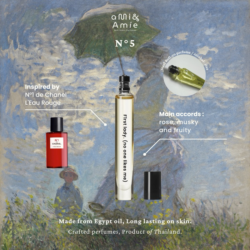[Perfumed oil Roll-on] N°5 F1rst lady. (no one like me) 10 ml.