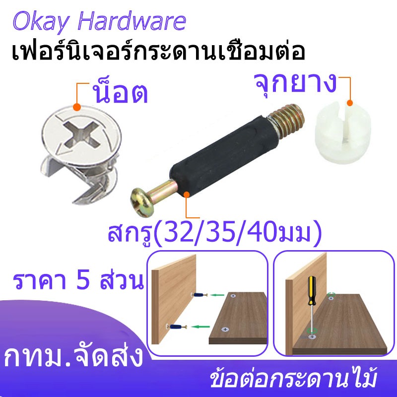 ชุดฟิตติ้งเกือกม้า แกนเกือกม้า ล้อประหลาด  สกรู  ข้อต่อกระดานไม้ เกือกม้า(ตัวเมีย) แกนเกือกม้า(ตัวผู้)  ราคา 5 ส่วน