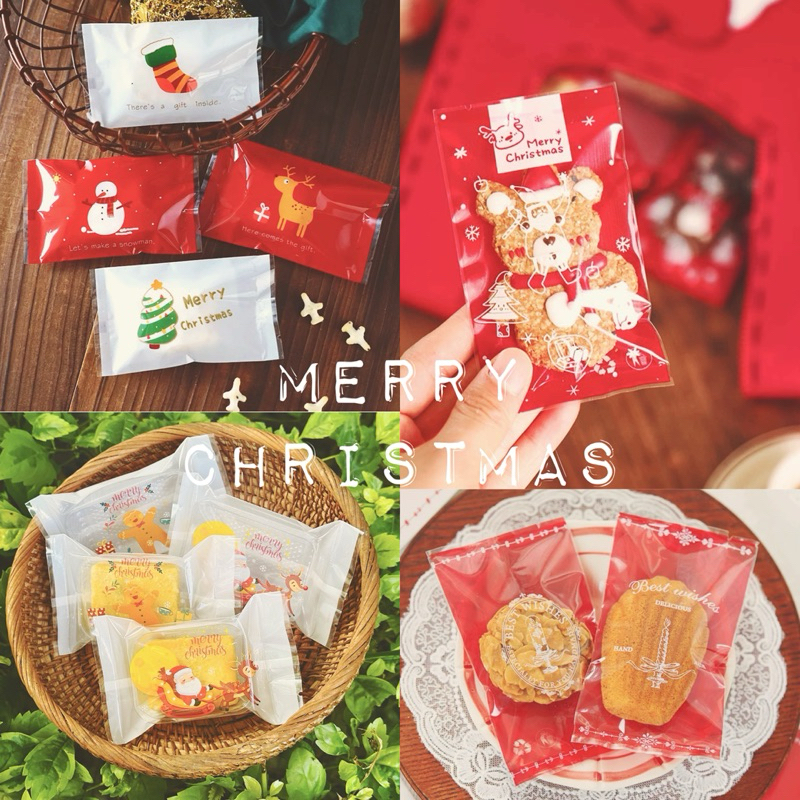 พร้อมส่ง รวมถุงซีลคุกกี้ พายสับปะรด คริสมาส ขนาด 7*12 เซน