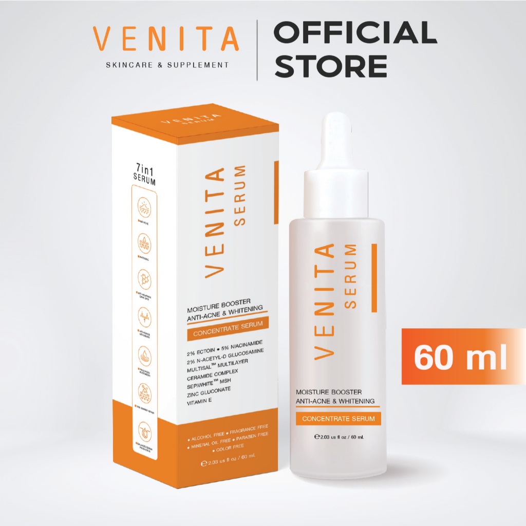 มอยส์เจอร์เซรั่ม VENITA  MOISTURE BOOSTER ANTI-ACNE & WHITENING CONCENTRATE SERUM 60 ml