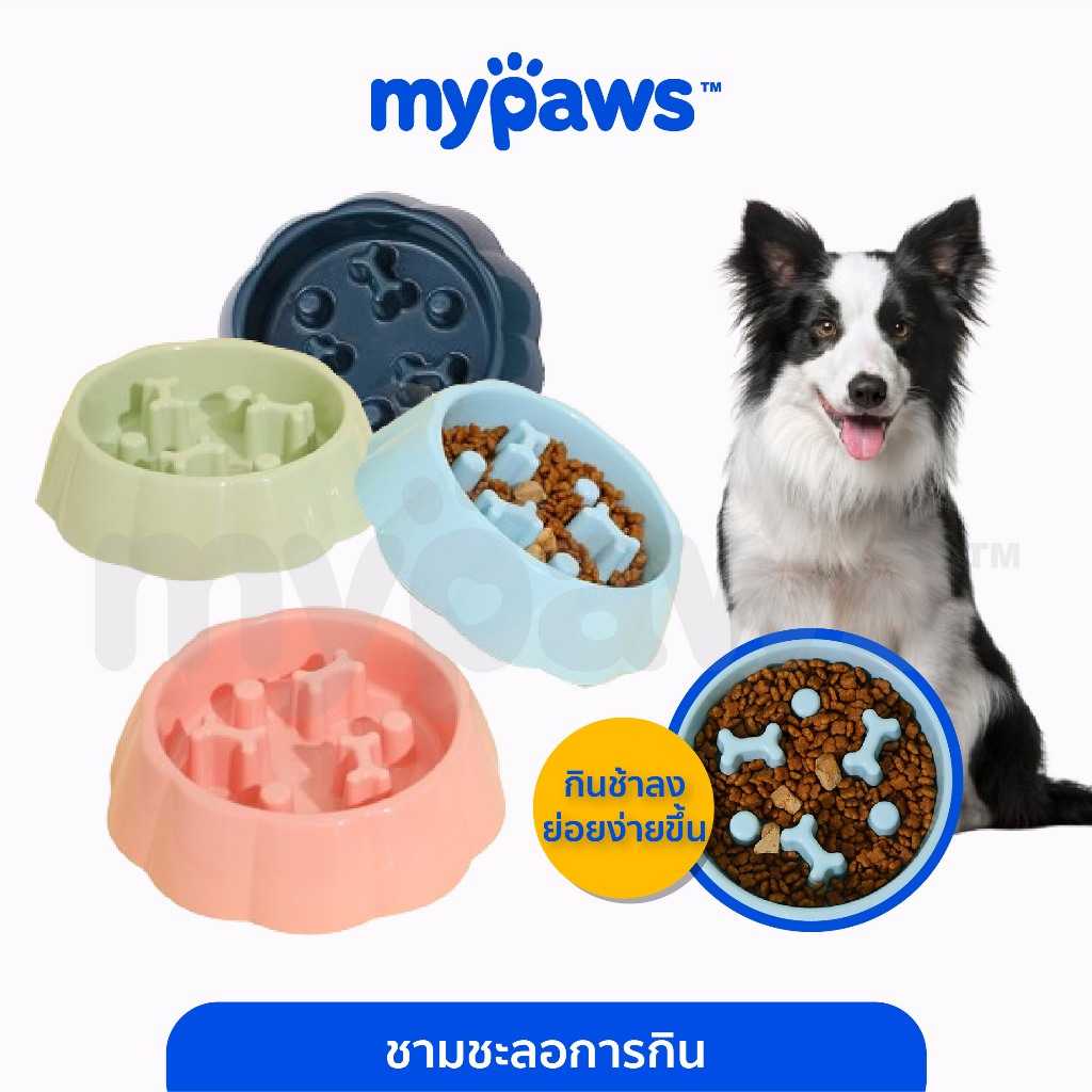 [ MYP18NV]My Paws ชามชะลอการกิน ชามกินข้าวช้า slow eating