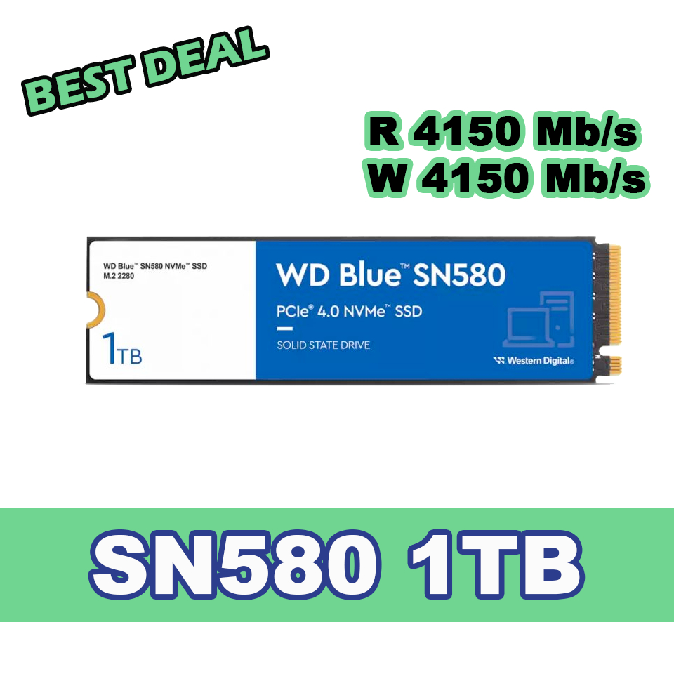SSD WD Blue SN580 1TB NVMe M.2 ของใหม่