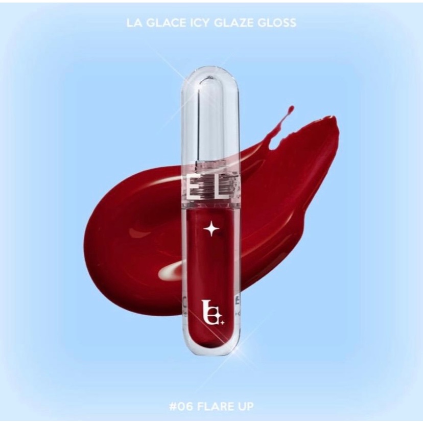 LA GLACE ICY GLAZE GLOSS สี06 Flare Up ลิปกลอสลากลาส ลิปกลอส เม็ดสีสวยชัด ปากฉ่ำวาว