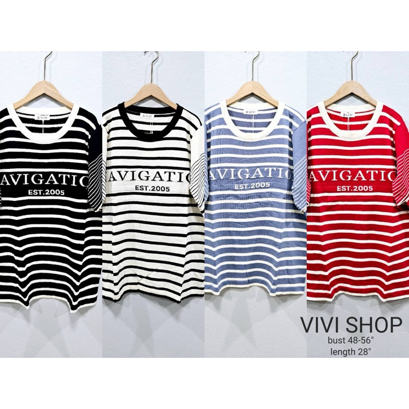 เสื้อไหมพรมลายริ้วมินิมอลสวยๆVivi