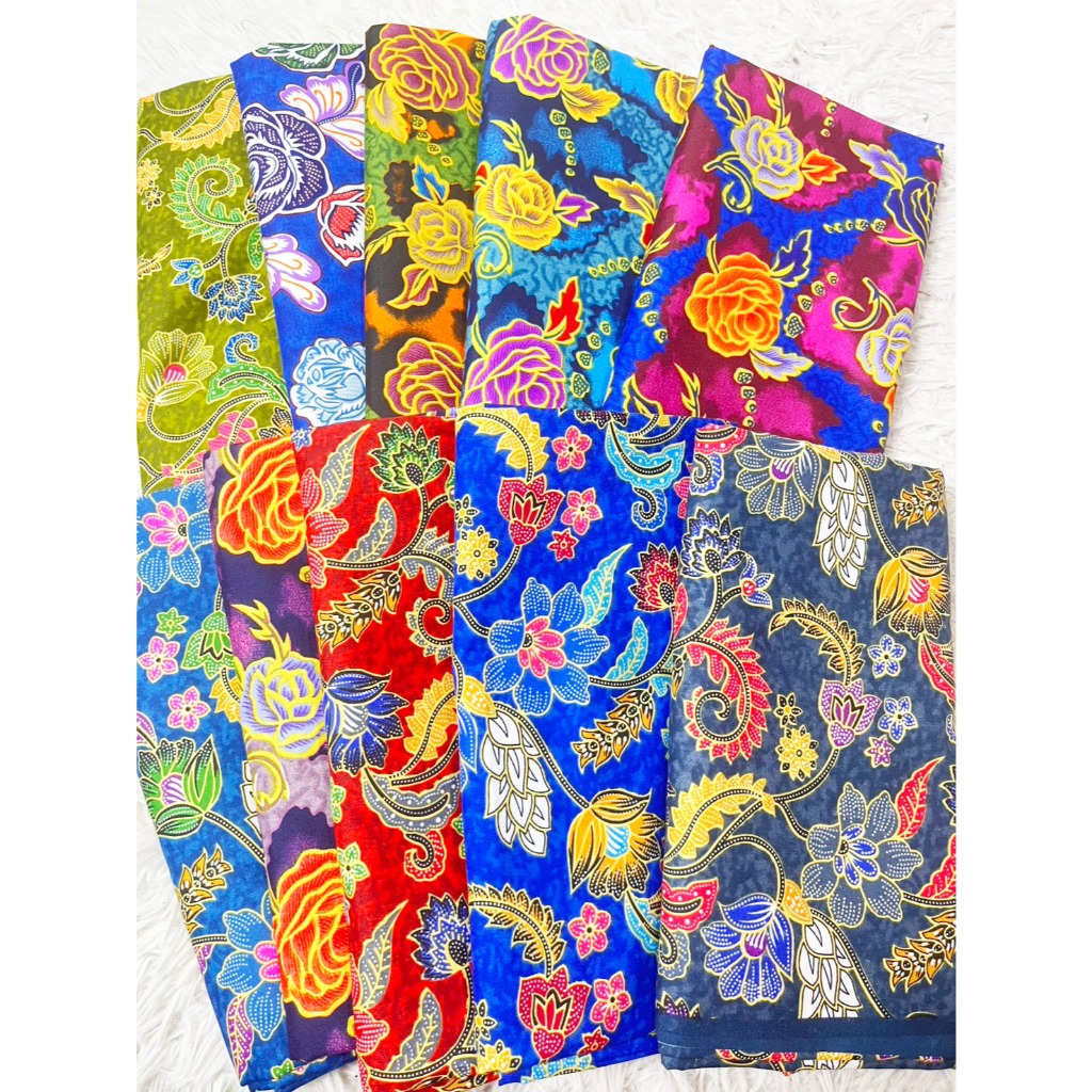 คละสี ผ้าถุง ผ้าถุงลายดอก ผ้าปาเต๊ะ ซับน้ำดี สีไม่ตก ไม่ลื่น ไม่มัน BATIK sarong