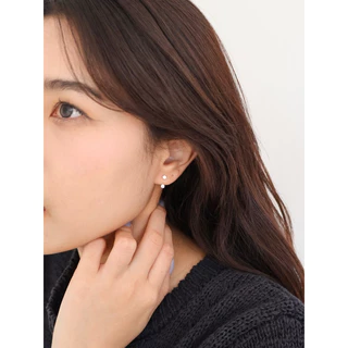 A.piece ต่างหู [silver 925 post] Diamond jacket earrings