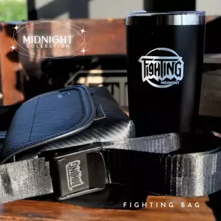 [ FIGHTING ] MIDNIGHT กระเป๋าสะพายข้าง 9" หนังหุ้มคาร์บอน 3D ( แม่เหล็ก )