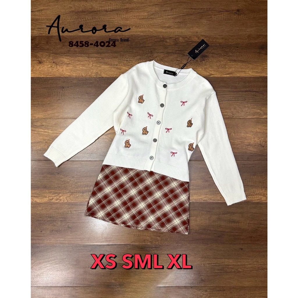 Aurora Setเสื้อคลุมนิตติ้งลวดลายน่ารัก(*สอบถามสต๊อกก่อนกดสั่งน๊า)