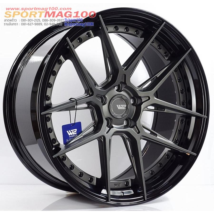 ล้อแม็กซ์ W2wheel W2C สีเทาขอบดำ หน้า9 หลัง10 20นิ้ว 5รู114/112 ET35/40 [21724]