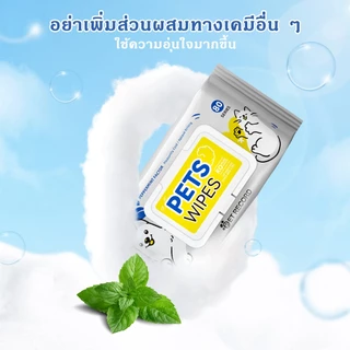 PET LIFE ผ้าเช็ดทำความสะอาดสัตว์เลี้ยง ผ้าเช็ดแมว ผ้าเช็ดสุนัข ผ้าเช็ดสัตว์เลี้ยง 80 ชิ้น ผ้าเช็ดทำความสะอาด