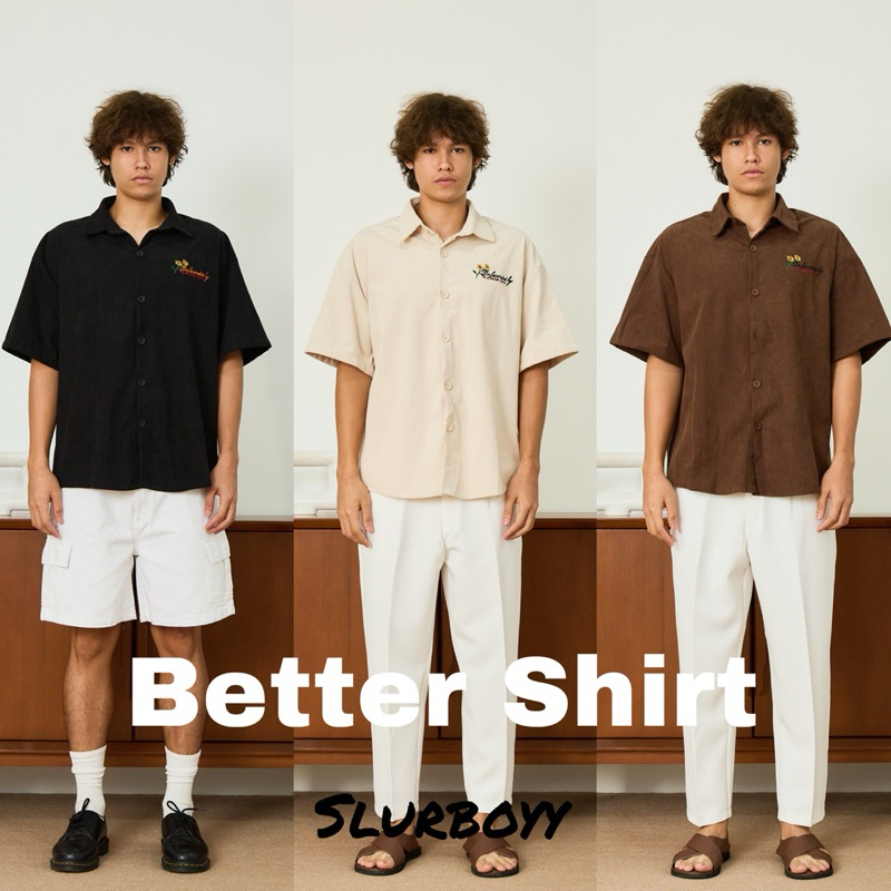 SLURBOYY Better Shirt เสื้อเชิ้ตลูกฟูกปักอก (SB0821)