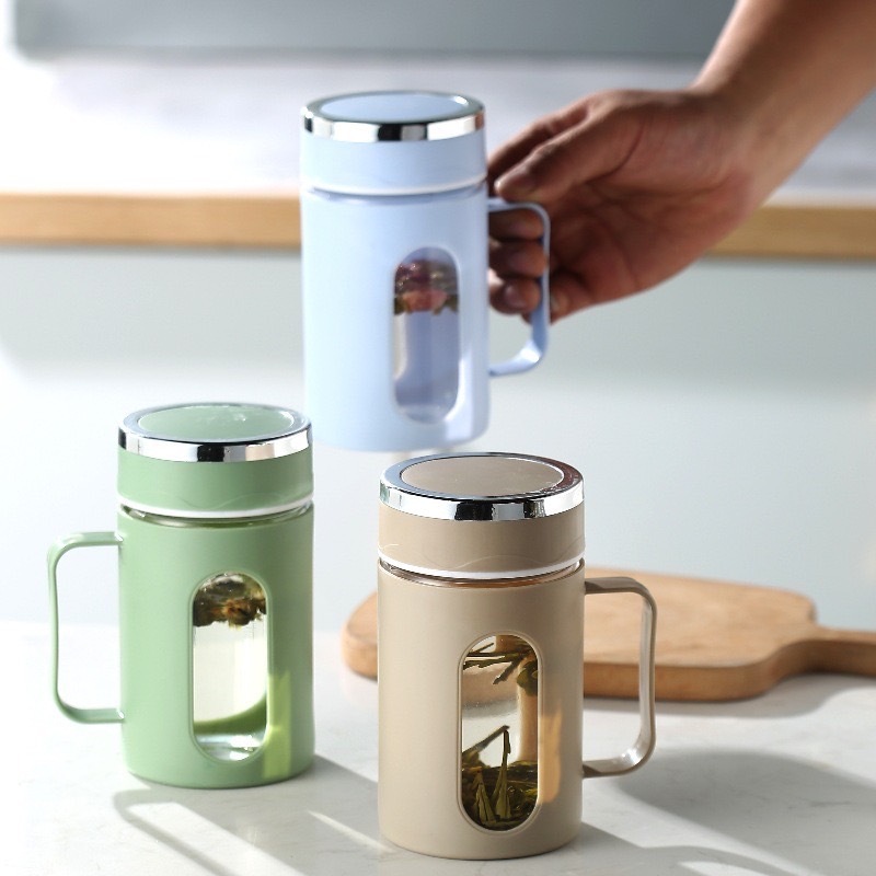 กระบอกชงชา กาแฟ อินฟิวส์ แก้วเก็บอุณหภูมิ มีหูจับ มีฝาปิด ขนาด 500ml(0003)