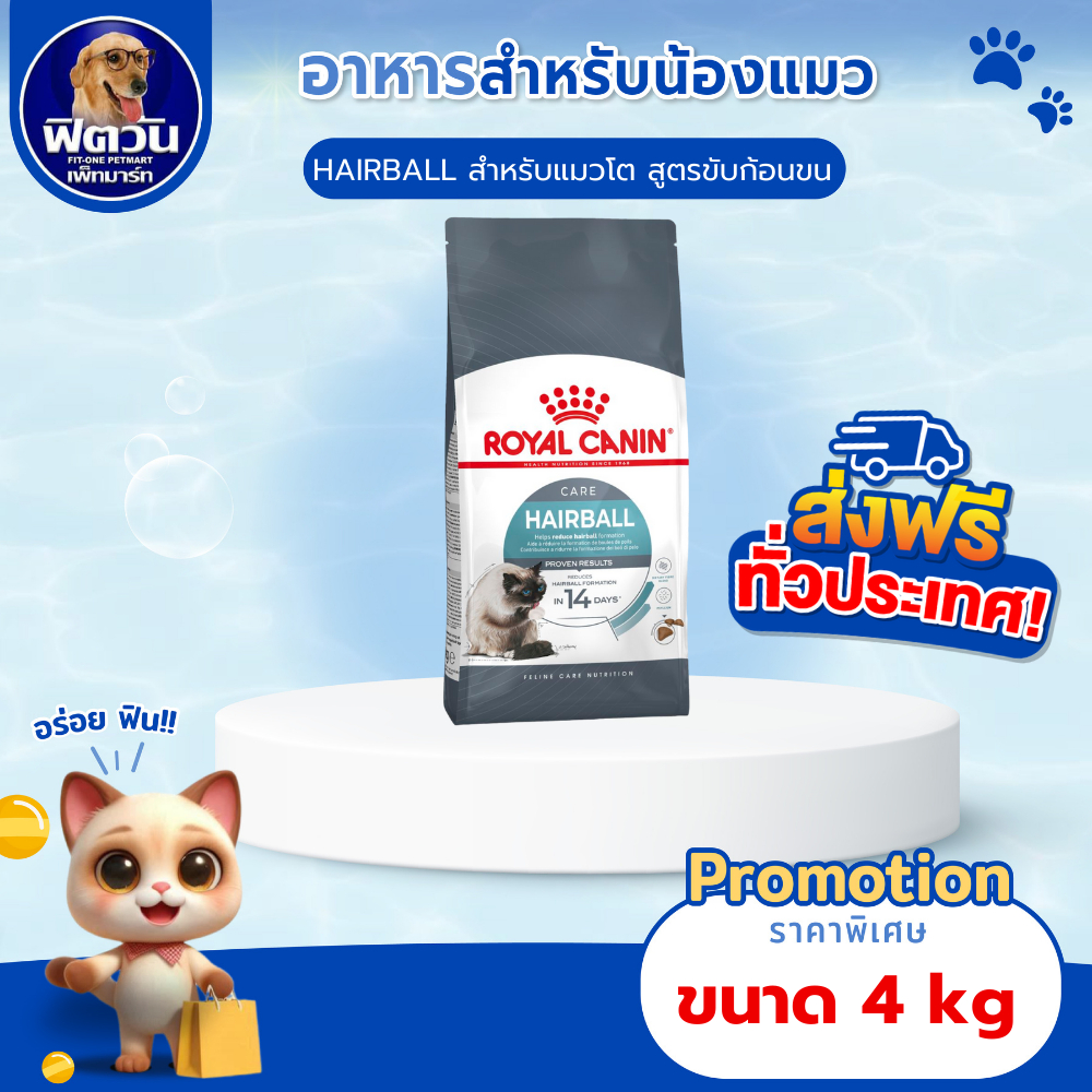 ROYAL CANIN HAIRBAL CARE ADULT อาหารแมวโต1ปีขึ้นไป ป้องกันการเกิดก้อนขน 4 กิโลกรัม{อาหารแมวเม็ด}