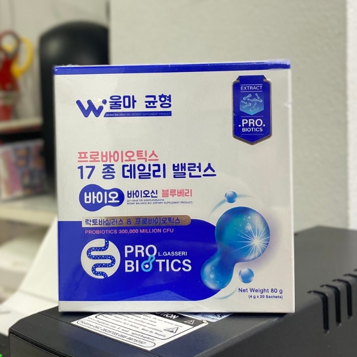 กล่องน้ำเงิน Woma Balance Bio วูม่า บาลานซ์ พรีไบโอติกส์ โพรไบโอติกส์ อาหารเสริม บำรุงภายใน เหมาะสำหรับผู้หญิง 20ซอง