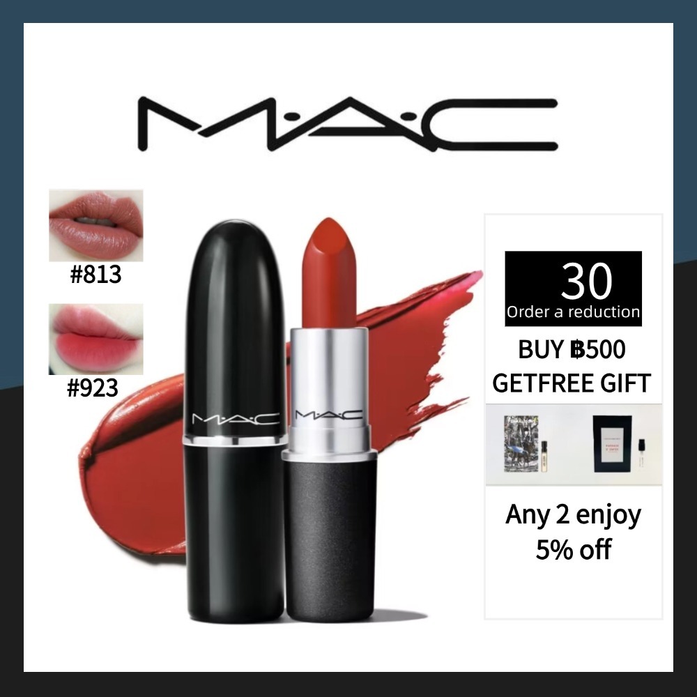 【แท้ %】 M.A.C Powder Kiss Lipstick MAC Lip Matte / Satin #813 #923