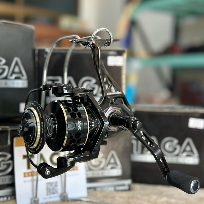 รอกตกปลาสปินนิ่ง TAGA GTS เบรคระบบ ABS เบรคได้หนักสูงสุด 20kg จุดสายได้มากกว่า 250 M++ มีซีลกันน้ำเค็มทุกจุด