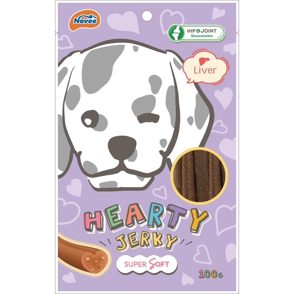 9214 Novee HEARTY JERKY LIVER - ฮาร์ทตี้เจอร์กี้ รสตับ โนวี่ ขนาด 100 กรัม ****โปรซื้อ 1 แถม 1