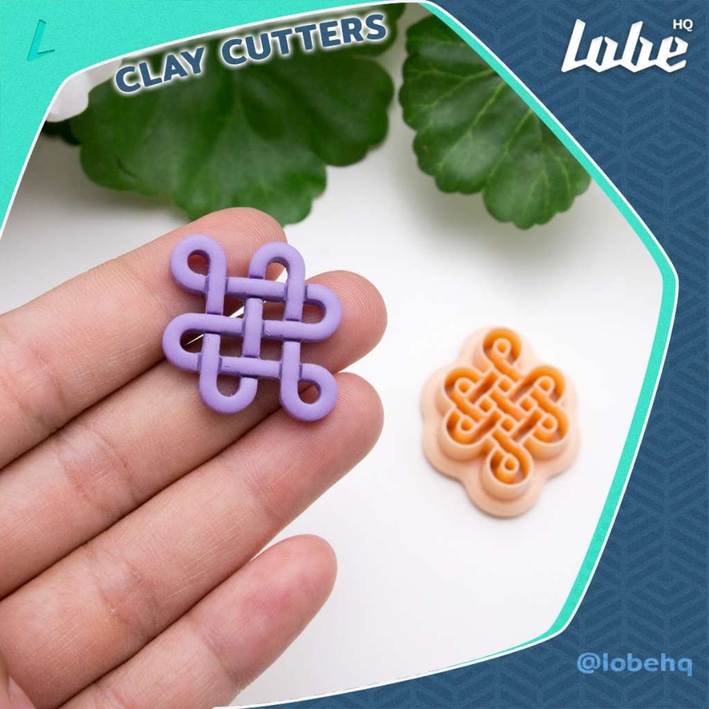 Lobe HQ Chinese Knot B Imprint Polymer Clay Cutter/ แม่พิมพ์กดดินรูปทรงเชือกถักจีน B