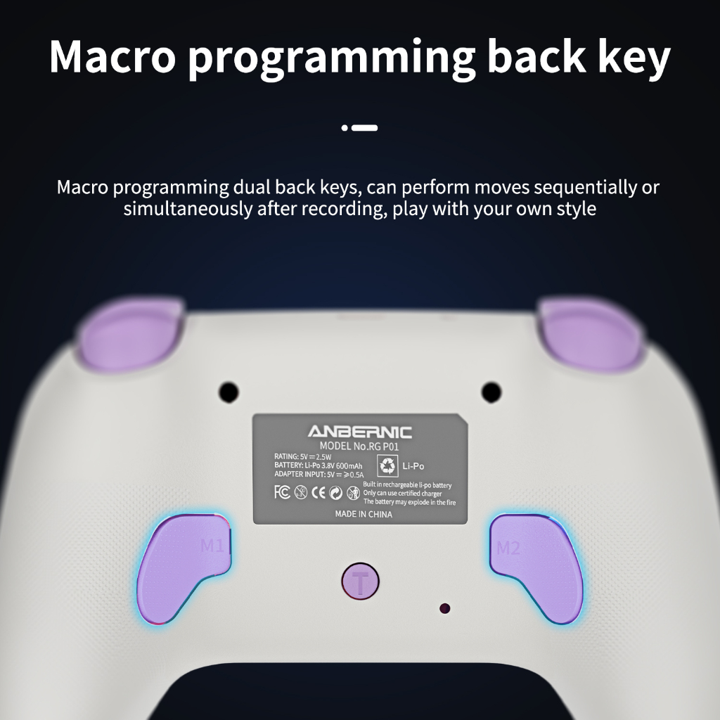 ANBERNIC RG P01 จอยบูลทูธ มีไฟRGB ระบบสั่น รองรับ Switch PC steam IOS Android XBOX  รับประกัน 1ปี