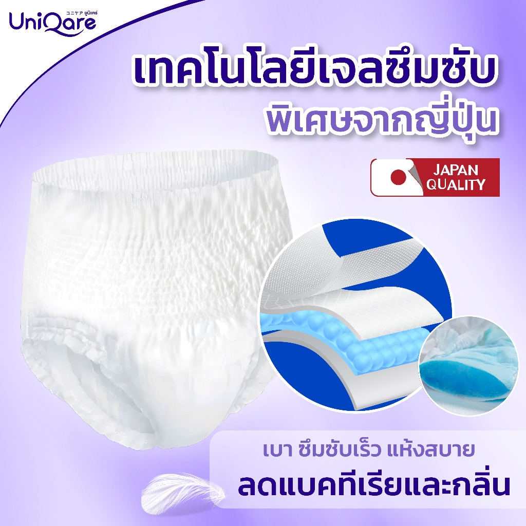 UniQare Slim Pant บางเบาใส่ง่ายนุ่มสบายซึมซับมากถึง600ซีซี รูปที่ 4