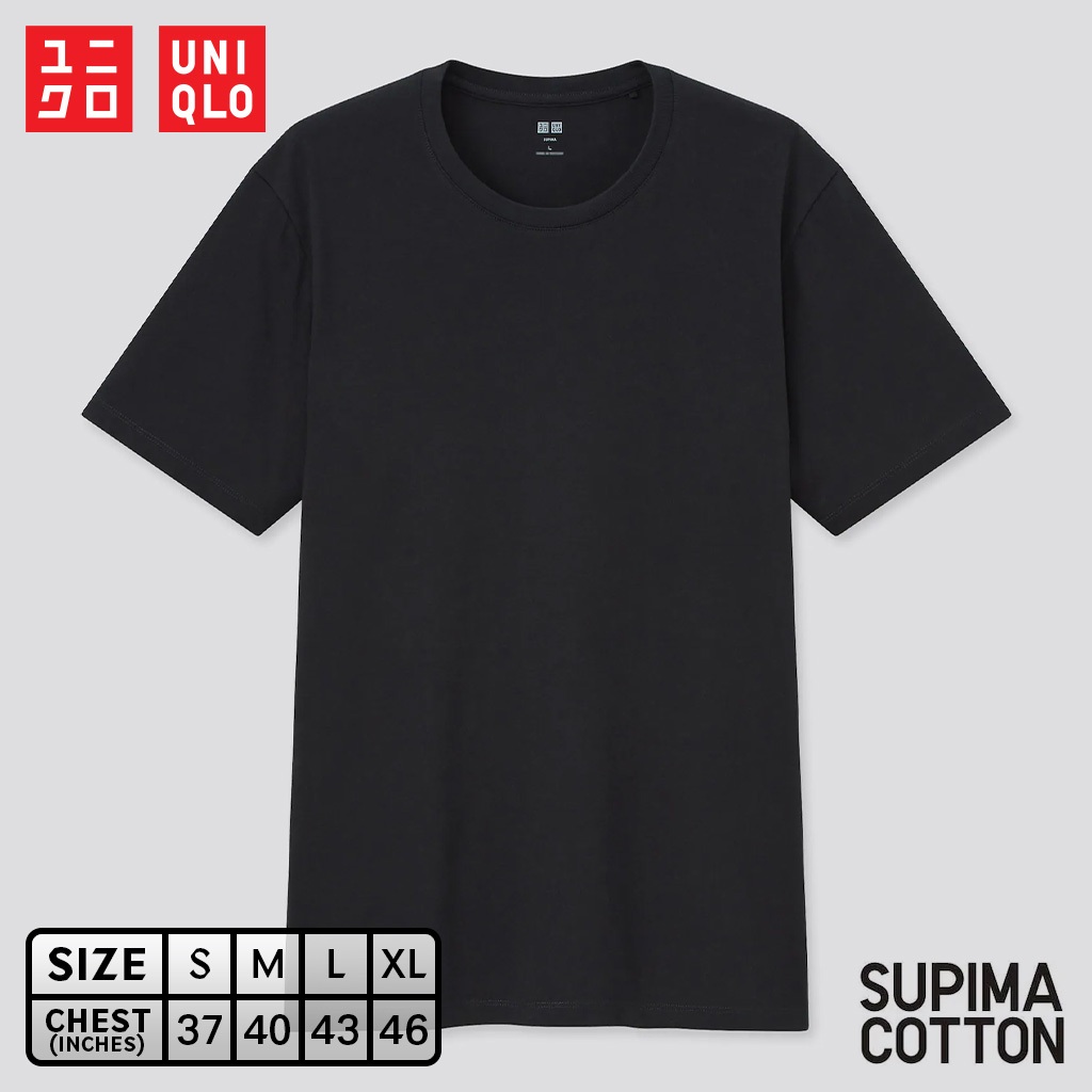 เสื้อยืดแขนสั้น Uniqlo Supima Cotton - 09 Black