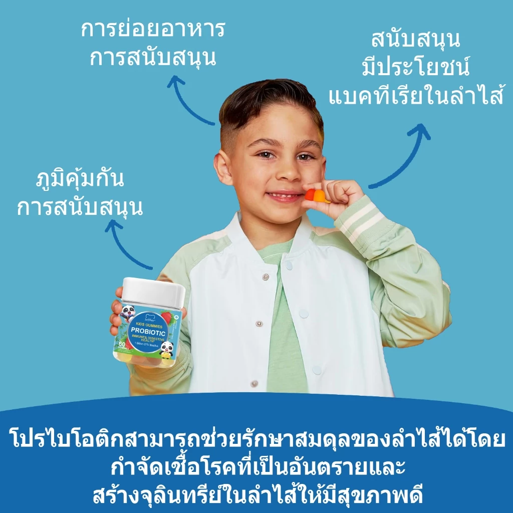 Softher Kids Probiotics Gummy กัมมี่โปรไบโอติก โพรไบโอติกเด็ก พรีไบโอติกส์ วิตามินเด็ก 60 Gummies thumbnail 6
