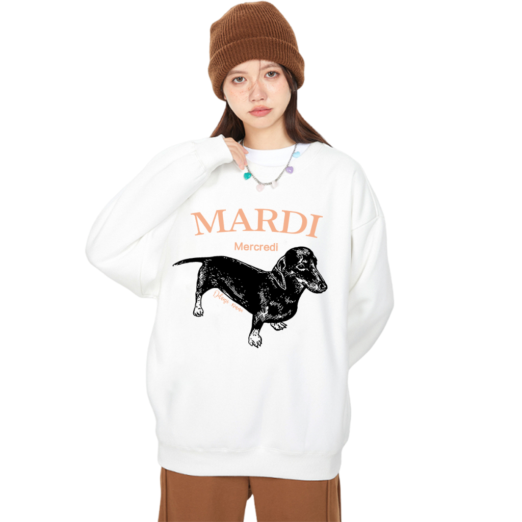 เสื้อ Mardi Mercredi Sweat เสื้อแขนยาว Mardi ทรงเกาหลี