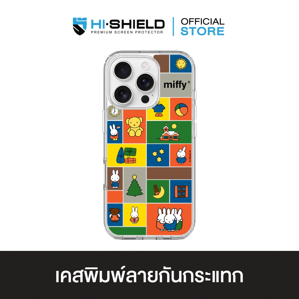 HI-SHIELD เคสใสกันกระแทก iPhone รุ่น Miffy014 [เคส iPhone17,iPhone16,iPhone15,iPhone14,iPhone13,iPho