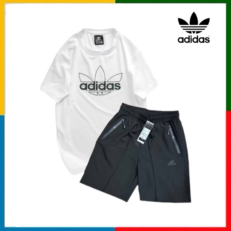 Set 2 ชิ้น - ชุดกีฬา ชุดออกกำลังกายผู้ชาย เสื้อ+กางเกงไม่มีซับใน