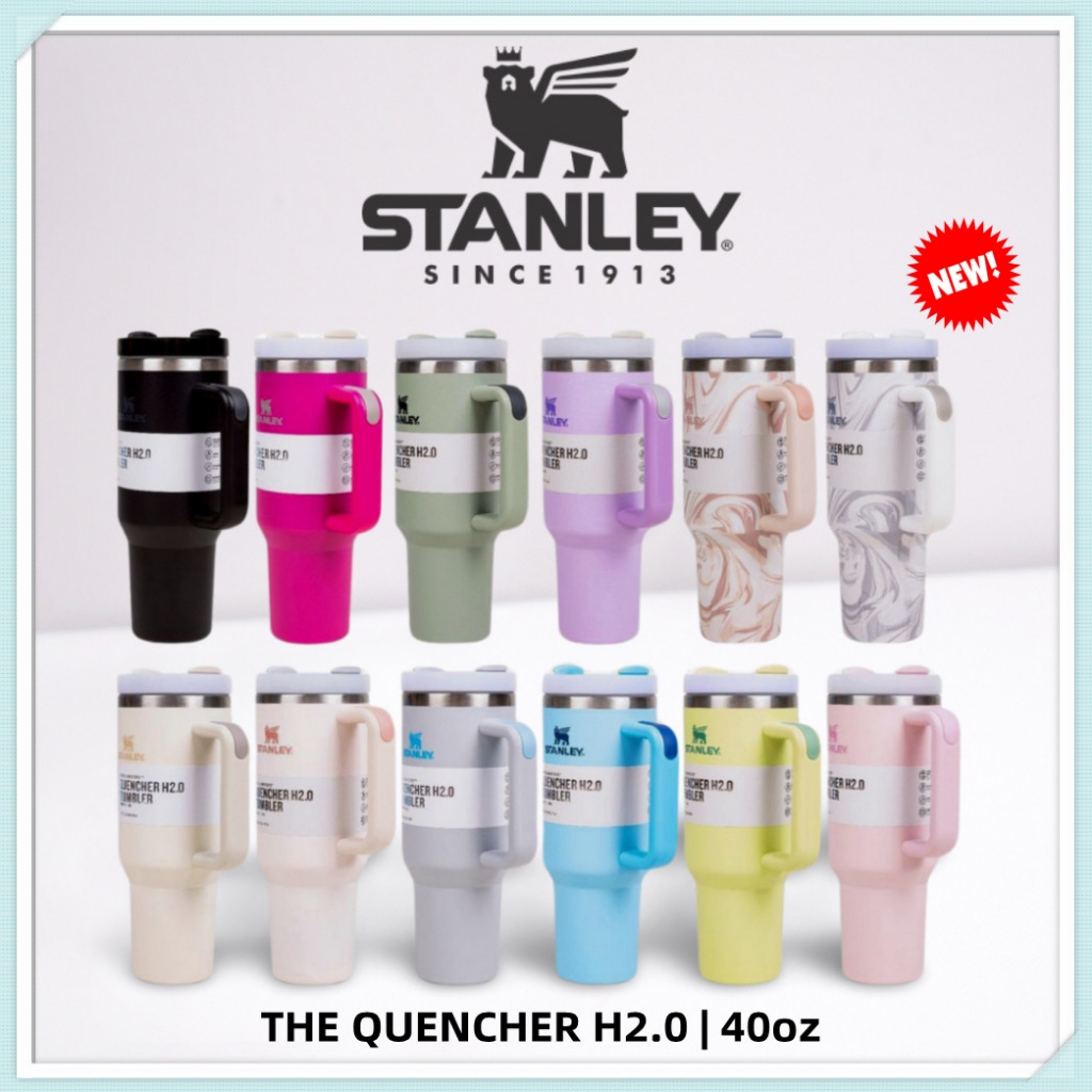 Stanley Queencher H2.0 Tumbler 40 OZ สแตน เลส ถ้วยฟาง รถยนต office กีฬา ความจุขนาดใหญ่ ถ้วยน้ำแข็ง
