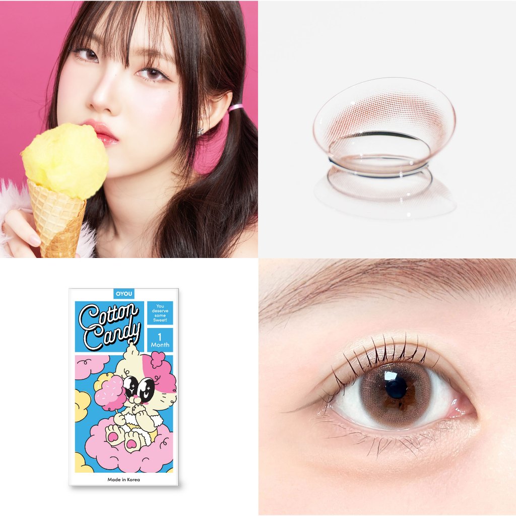 Cotton Candy Pinkbrown แบรนด์ OYOU LENS คอนแทคเลนส์รายเดือน
